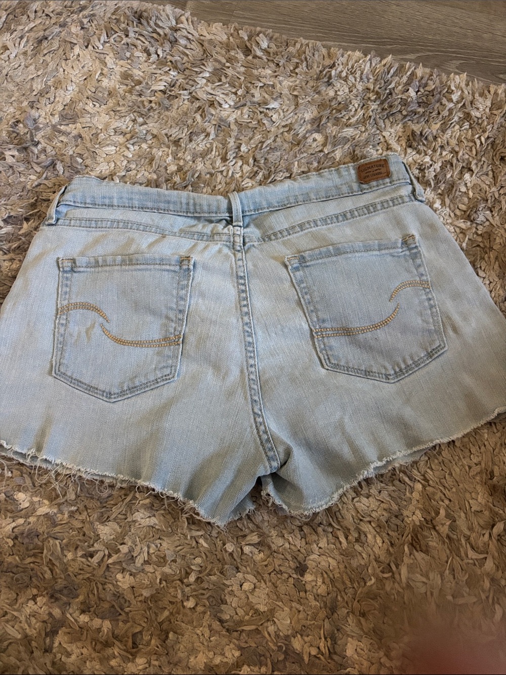 Signature by Levi Strauss Light Blue Denim Cutoff Shorts